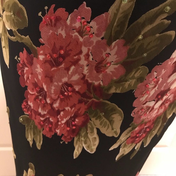 Black Floral Dress Size Small - Picture 6 of 8